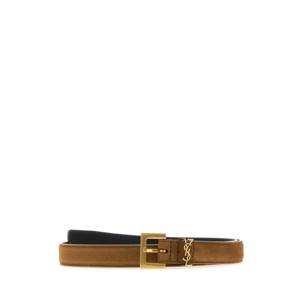 Saint Laurent Women Camel Suede Belt